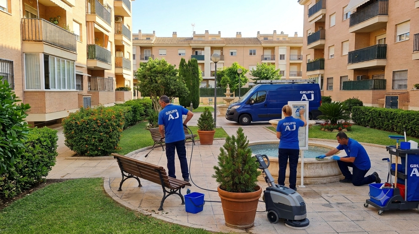 Trabajadores de la limpieza de AJ Control Servicios
